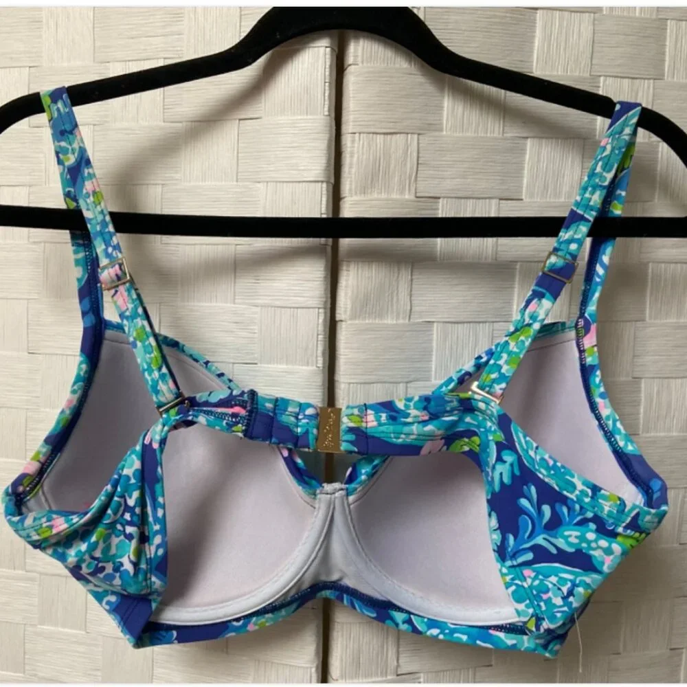 Lilly Pulitzer Swom Bra Blue Floral 34 D - Picture 3 of 5